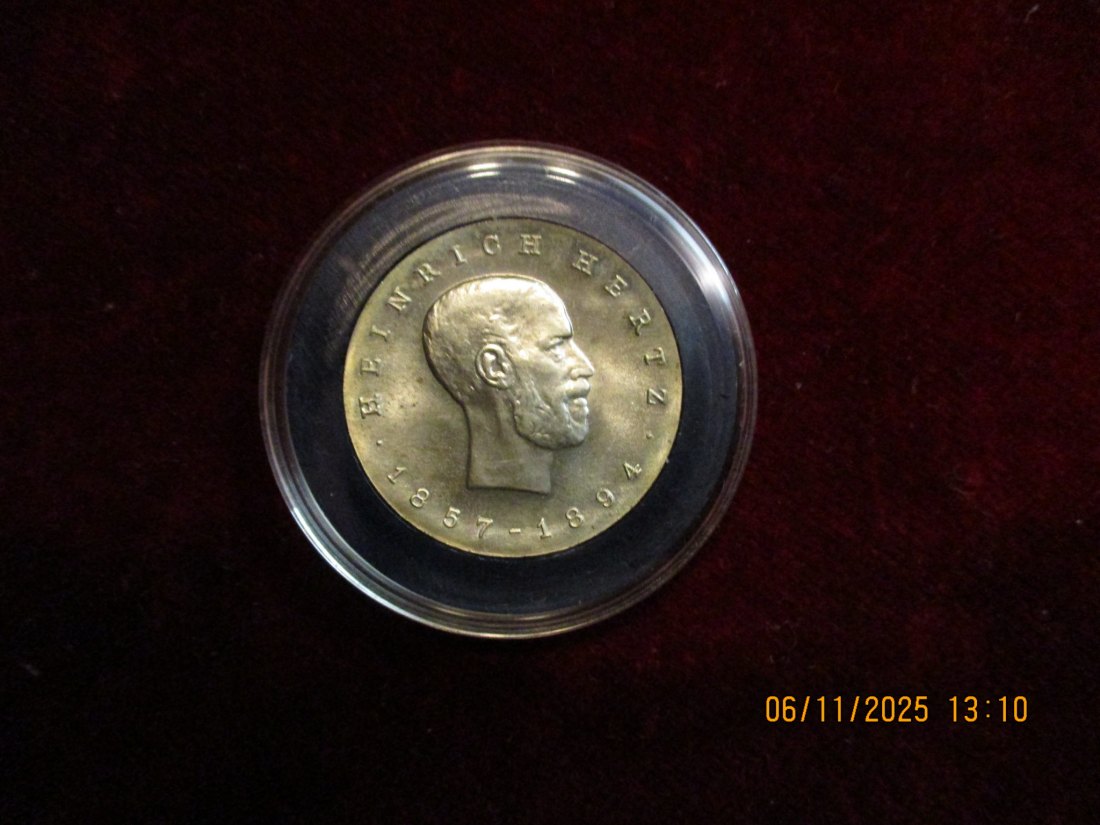  5 Mark DDR 1969 Heinrich Herz Metall: (K-N-Zk) Gewicht: 12,2 Gramm   