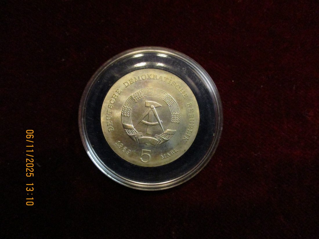  5 Mark DDR 1969 Heinrich Herz Metall: (K-N-Zk) Gewicht: 12,2 Gramm   