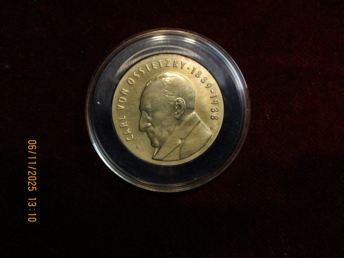  5 Mark DDR 1989 C. von Ossietzky Metall: (K-N-Zk) Gewicht: 12,2 Gramm   