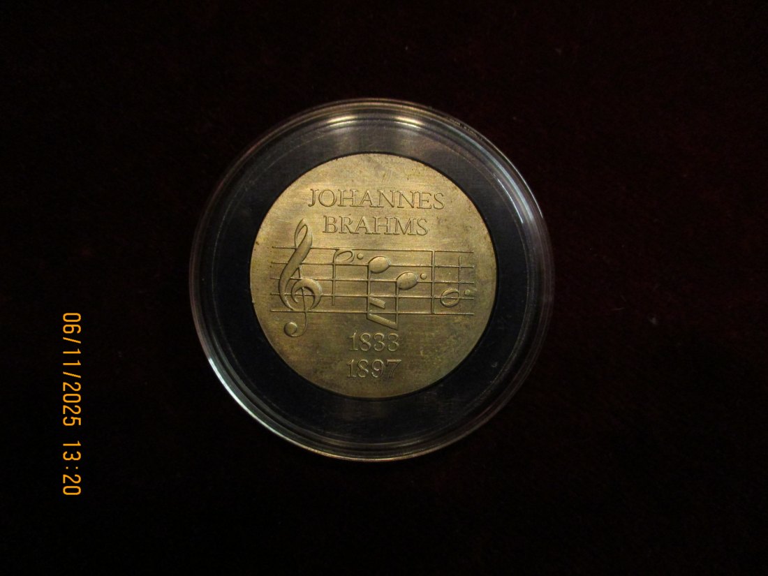  5 Mark DDR 1972 J. Brahms Reis Metall: (K-N-Zk) Gewicht: 12,2 Gramm   