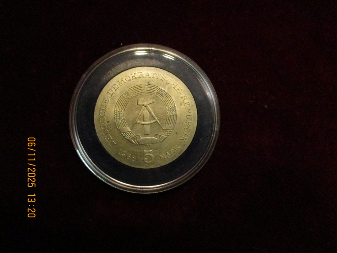  5 Mark DDR 1968 R. Koch Metall: (K-N-Zk) Gewicht: 12,2 Gramm   