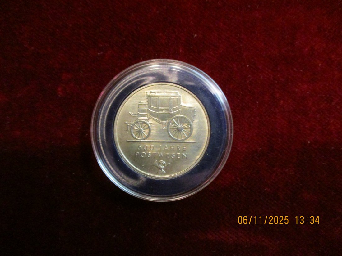 5 Mark DDR 1990 500 Jahre Postwesen Metall: (K-N-Zk) Gewicht: 9,6 Gramm   