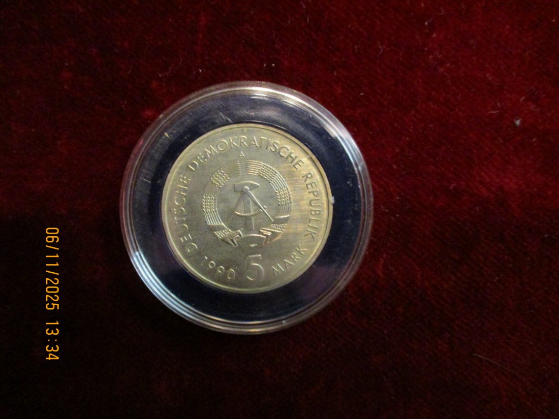  5 Mark DDR 1990 500 Jahre Postwesen Metall: (K-N-Zk) Gewicht: 9,6 Gramm   
