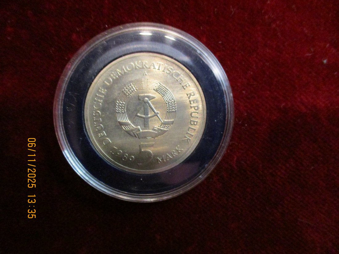  5 Mark DDR 1989 Marienkirche Mühlhausen Metall: (K-N-Zk) Gewicht: 9,6 Gramm   