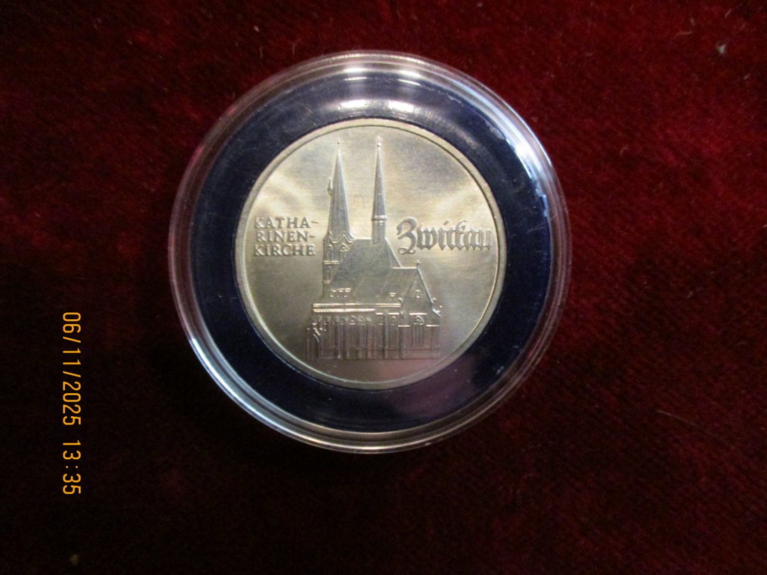  5 Mark DDR 1989 Katharinenkirche Zwickau Metall: (K-N-Zk) Gewicht: 9,6 Gramm   