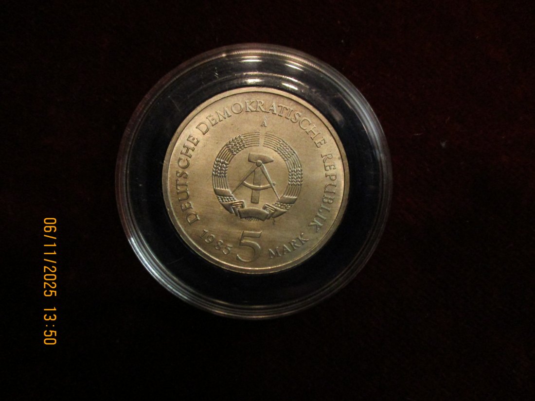  5 Mark DDR 1985 Dresden Zwinger Metall: (K-N-Zk) Gewicht: 9,6 Gramm   