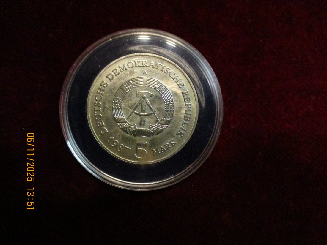  5 Mark DDR 1987 Berlin Metall: (K-N-Zk) Gewicht: 9,6 Gramm   