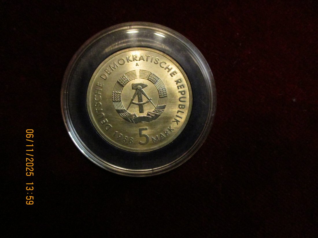  5 Mark DDR 1988 Rostock Überseehafen Metall: (K-N-Zk) Gewicht: 9,6 Gramm   