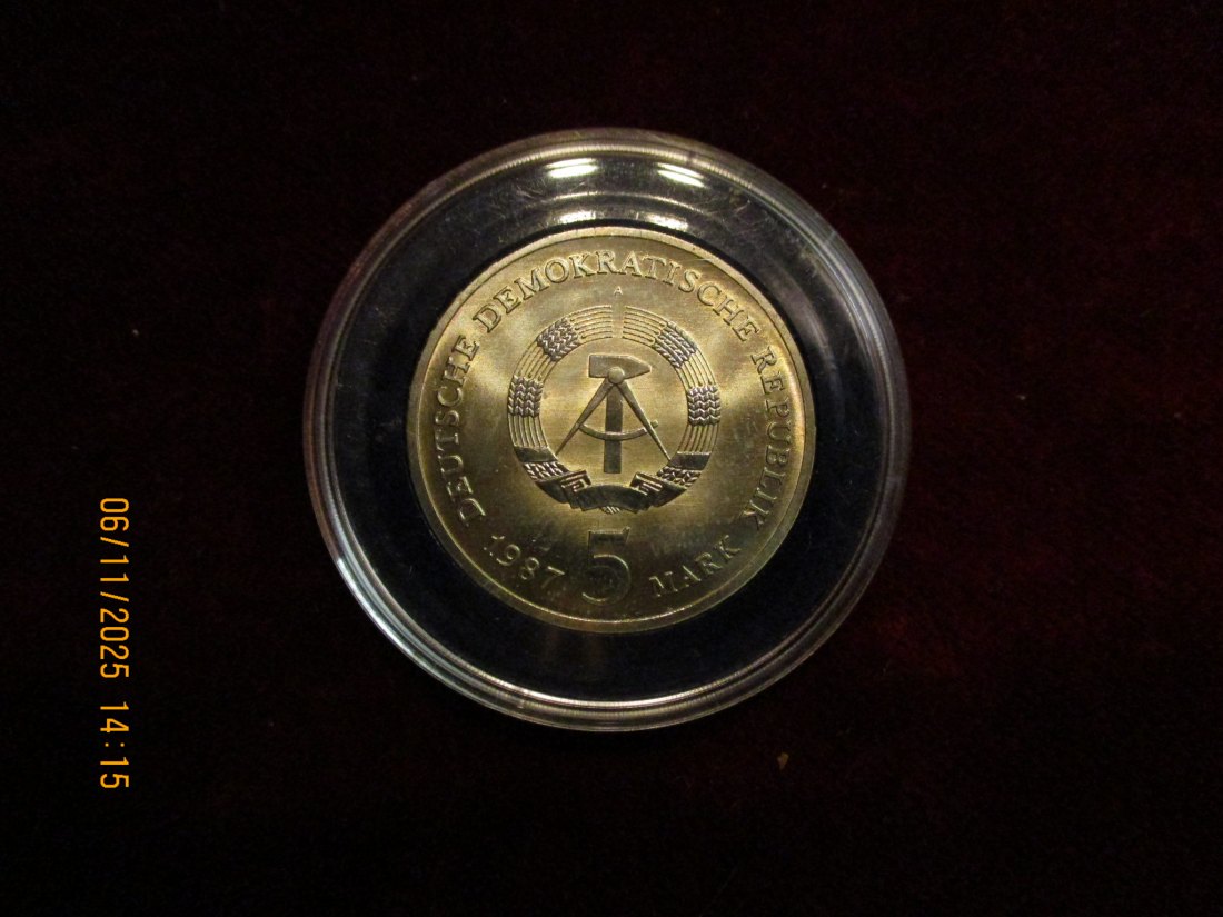  5 Mark DDR 1987 Rotes Rathaus Berlin Metall: (K-N-Zk) Gewicht: 9,6 Gramm   