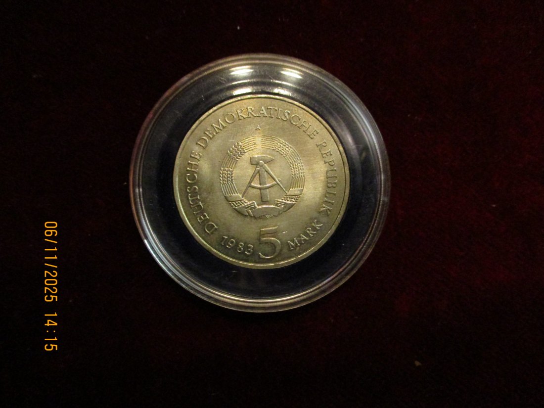  5 Mark DDR 1983 Eisleben Metall: (K-N-Zk) Gewicht: 9,6 Gramm   