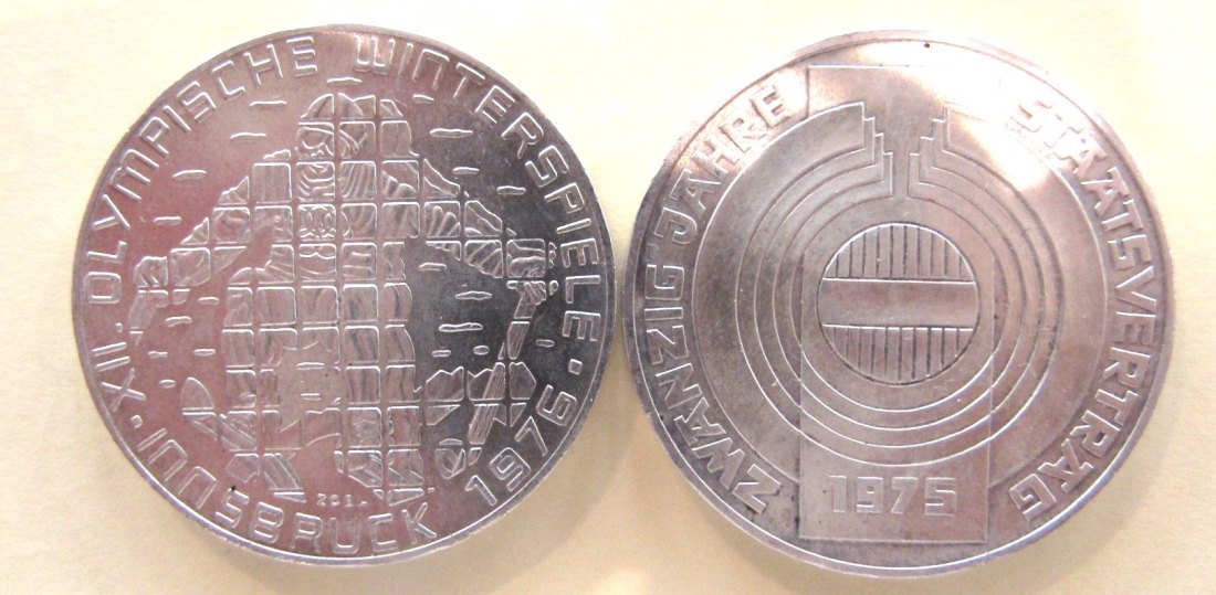  Österreich: Lot von 2 x 100 Schilling, mit 30,62 gr. Feinsilber, siehe Bilder!   