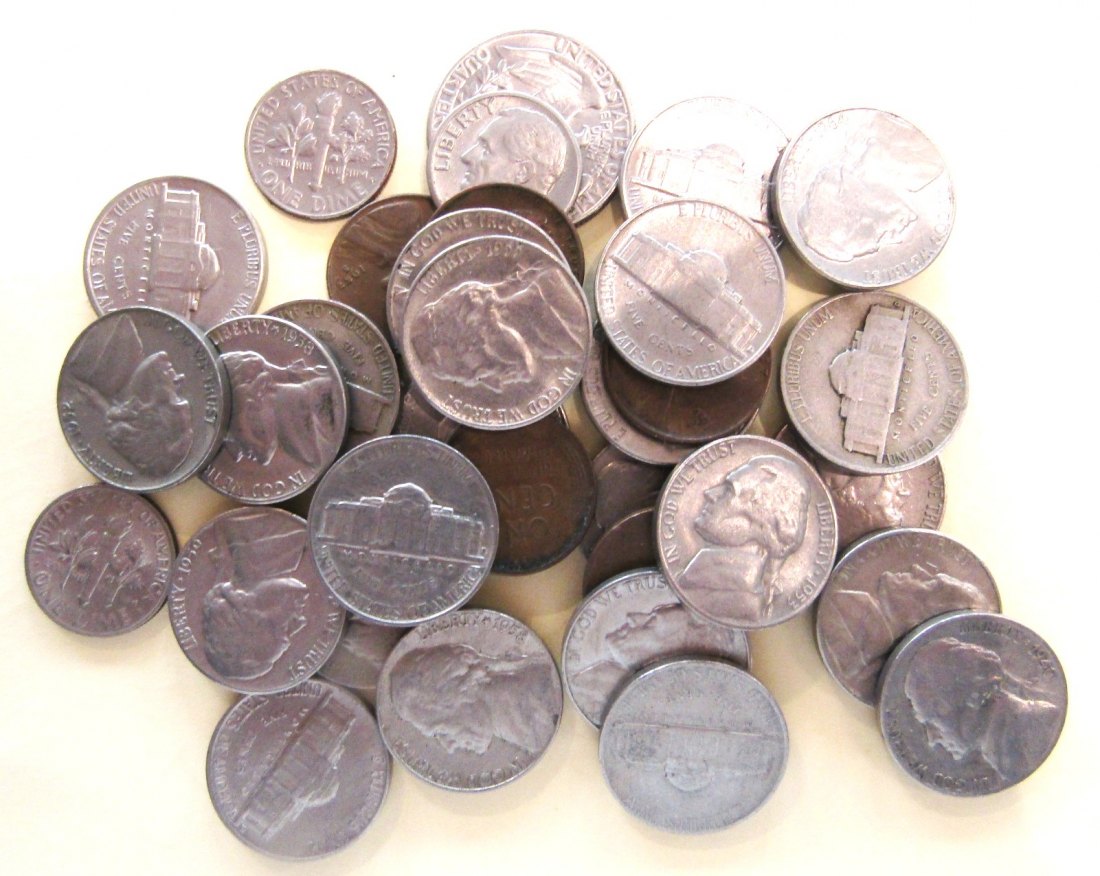  USA: Lot von 33 kleinmünzen (kein Silber), siehe Bild!   