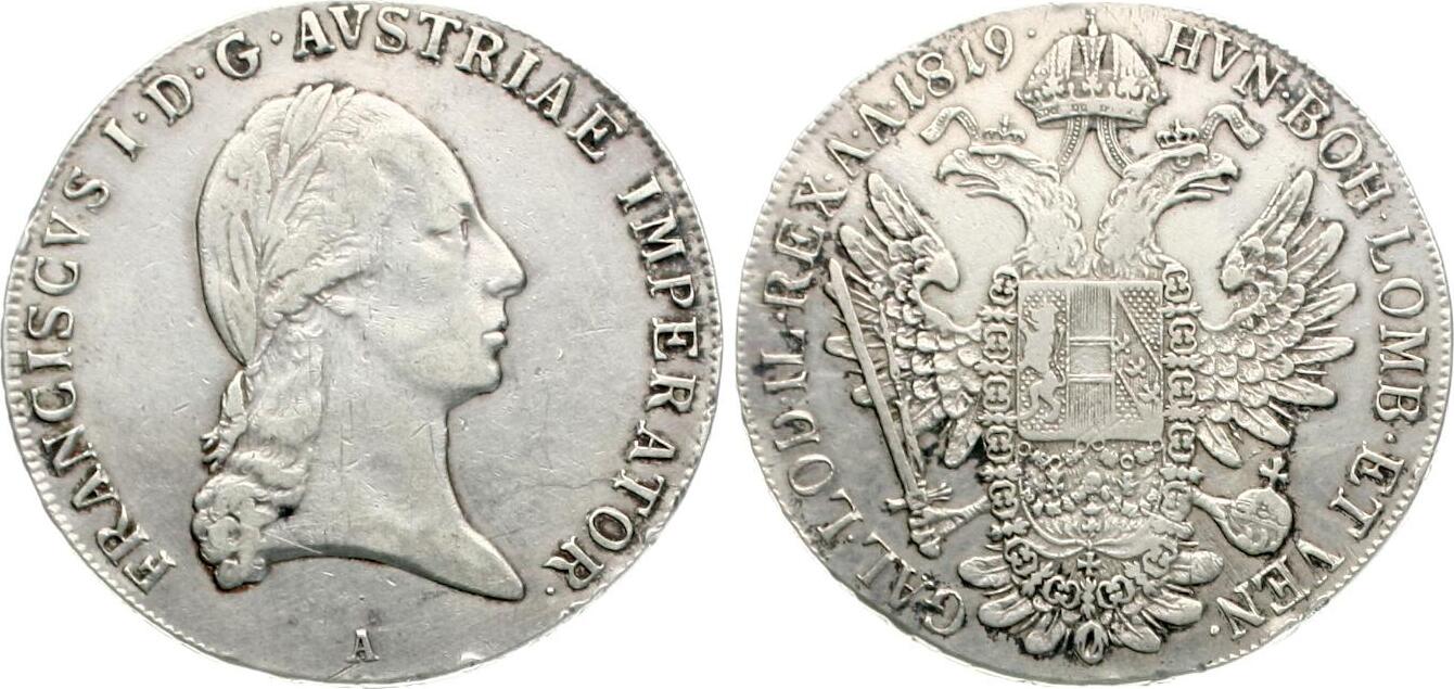  Österreich, Haus Habsburg: Konventionstaler 1819, Franz I. 1804-1835 fvz   