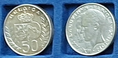 Belgien, 50 Francs, 1960, Hochzeit Baudouin und Fabiola Gedenkmünze 835er Silber fein 10,4375g