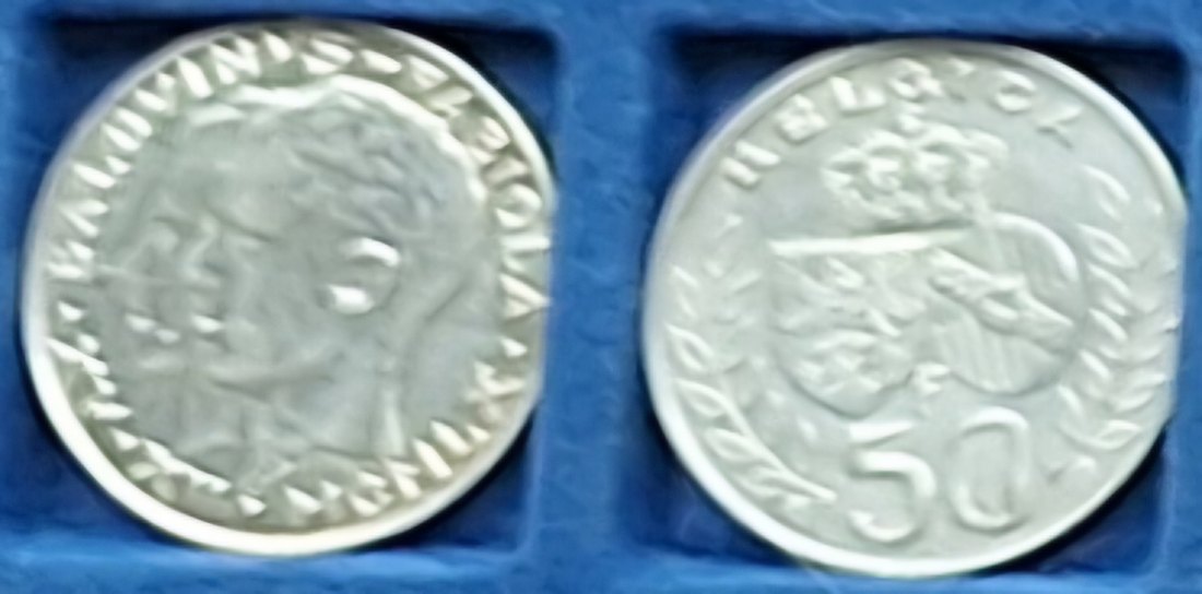  Belgien, 50 Francs, 1960, Hochzeit Baudouin und Fabiola Gedenkmünze 835er Silber fein 10,4375g   