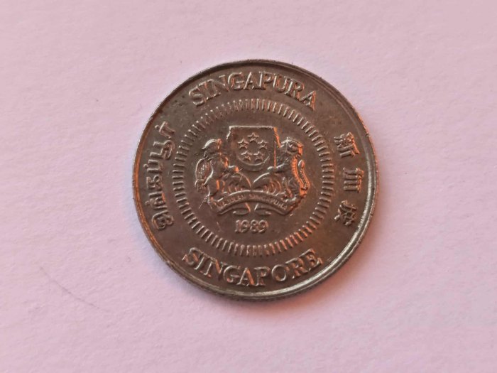  Singapur 10 Cents 1989 Umlauf   