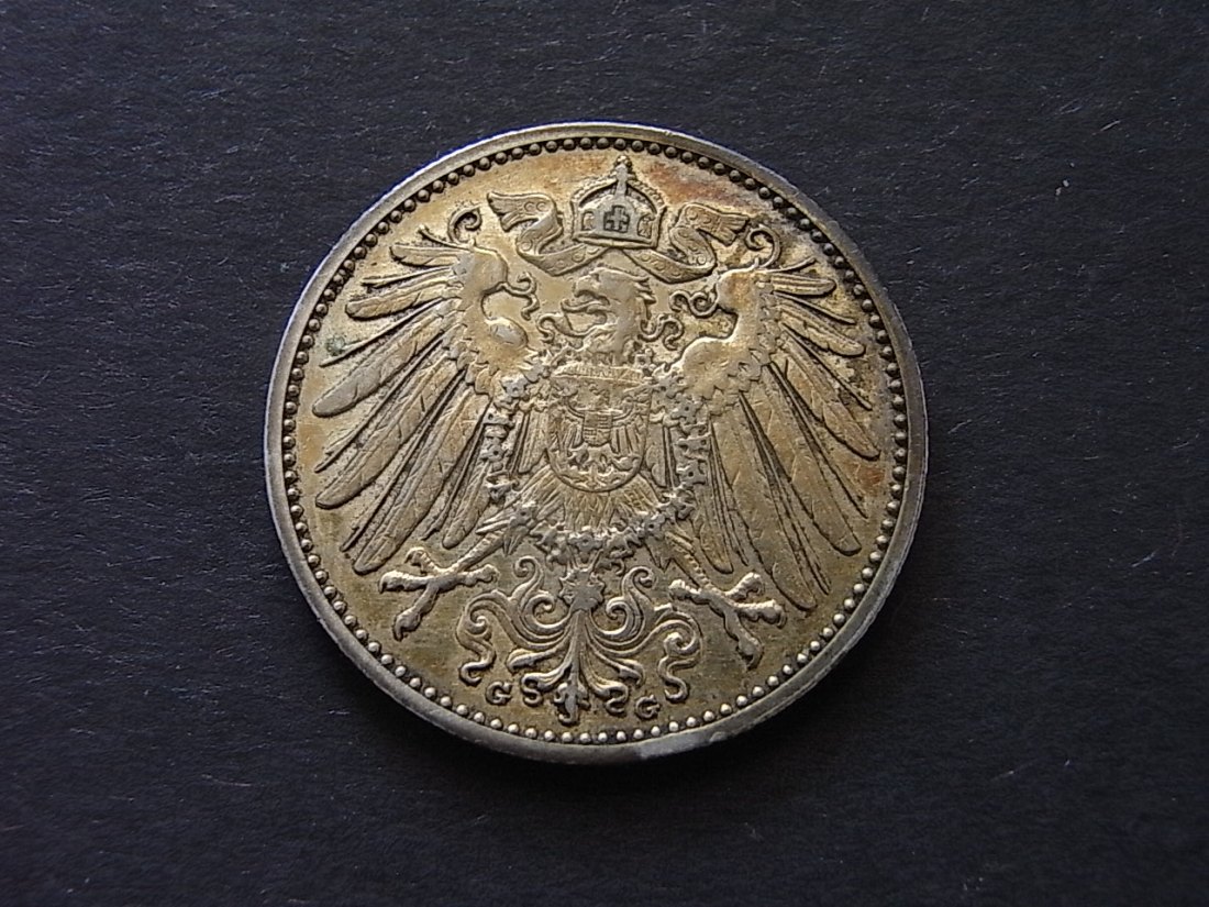  Deutsches Reich 1 Mark 1910 G fvzgl Silber   
