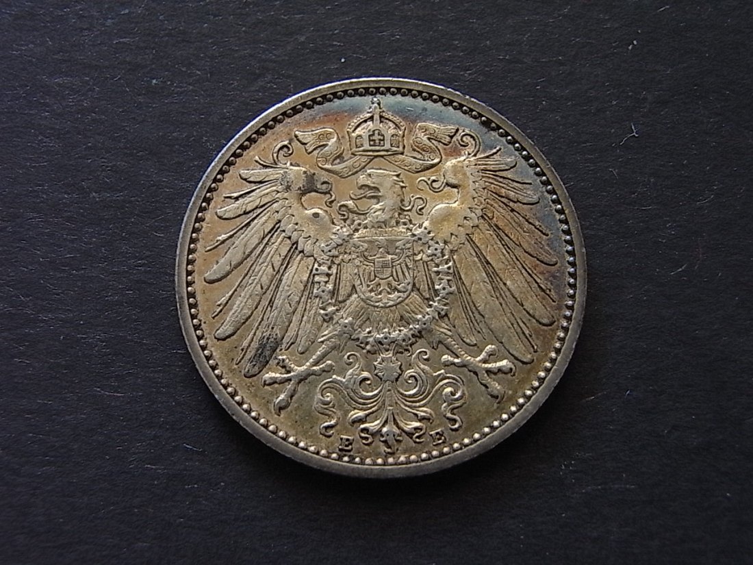  Deutsches Reich 1 Mark 1910 E fvzgl Silber   