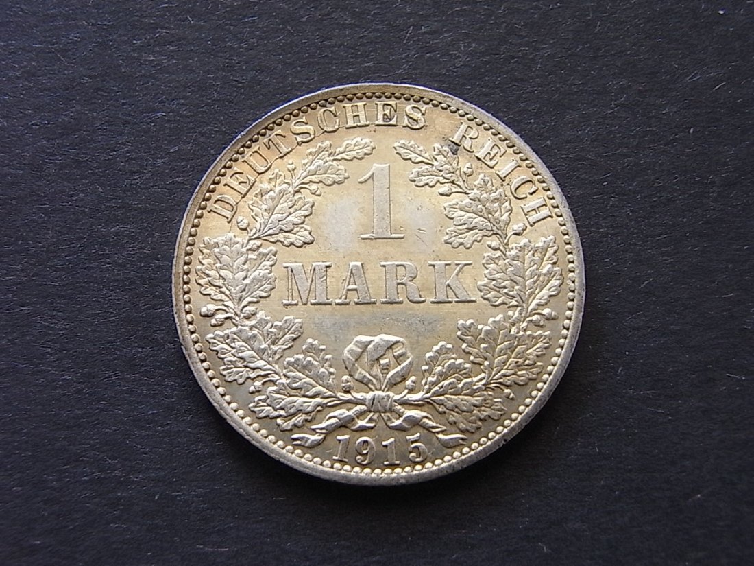  Deutsches Reich 1 Mark 1915 A stgl Silber   