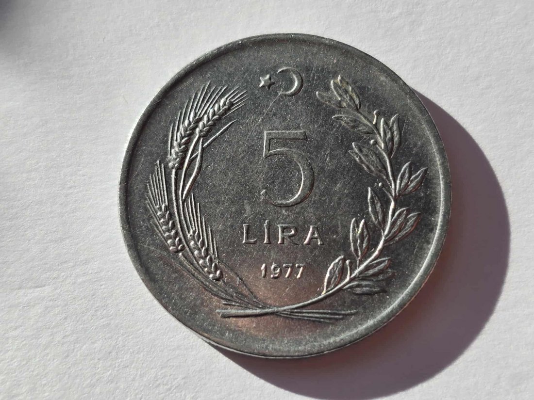  Türkei 5 Lira 1977 VZ   