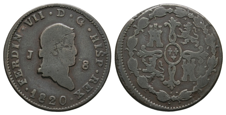  Ausland; Spanien; 8 Maravedi 1820   