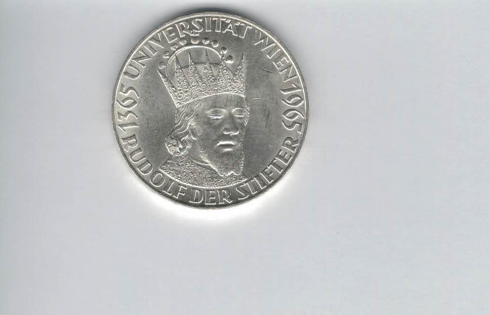  50 Schilling 1965 Universität Wien 600 J.Rudolf Stifter 18g fein Österreich Spittalgold9800 (4584/4)   