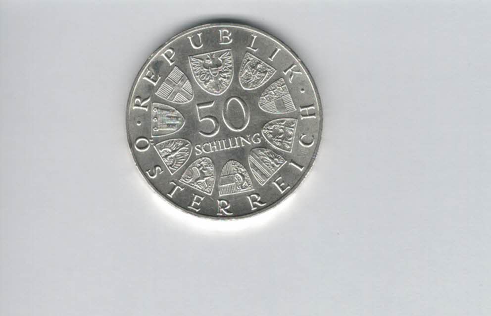 50 Schilling 1965 Universität Wien 600 J.Rudolf Stifter 18g fein Österreich Spittalgold9800 (4584/4)   