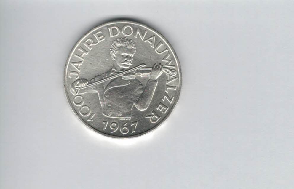  50 Schilling 1967 100 Jahre Donauwalzer silber 18g fein Österreich Spittalgold9800 (4584/6)   