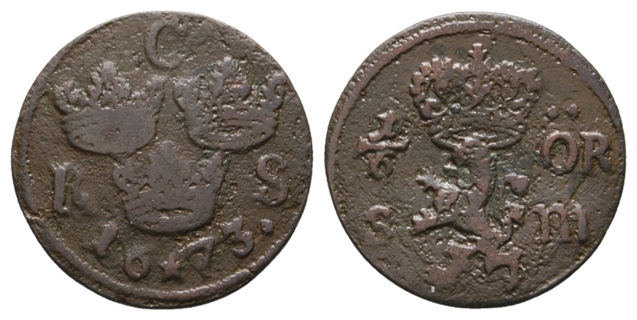  Ausland; Schweden; 1/6 Öre 1673   