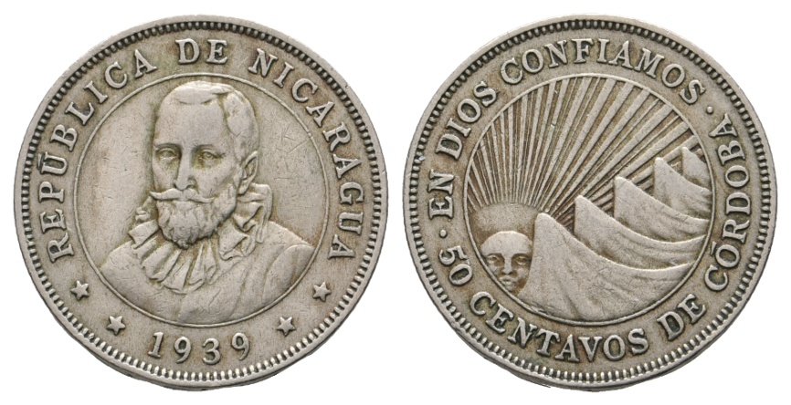  Ausland; Nicaragua; 50 centavos 1939   