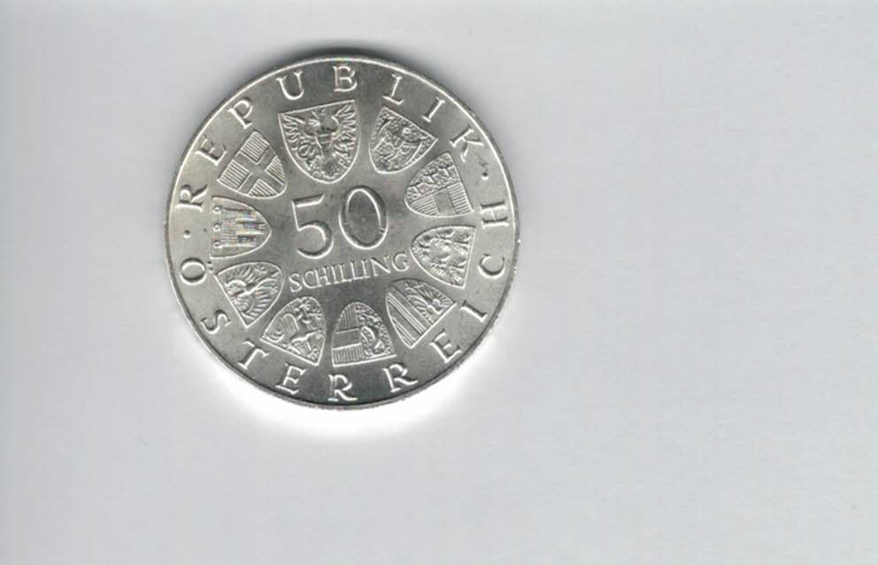  50 Schilling 1973 Theodor Körner 2. Republik Ag 18g fein Österreich Spittalgold9800 (4584/15)   