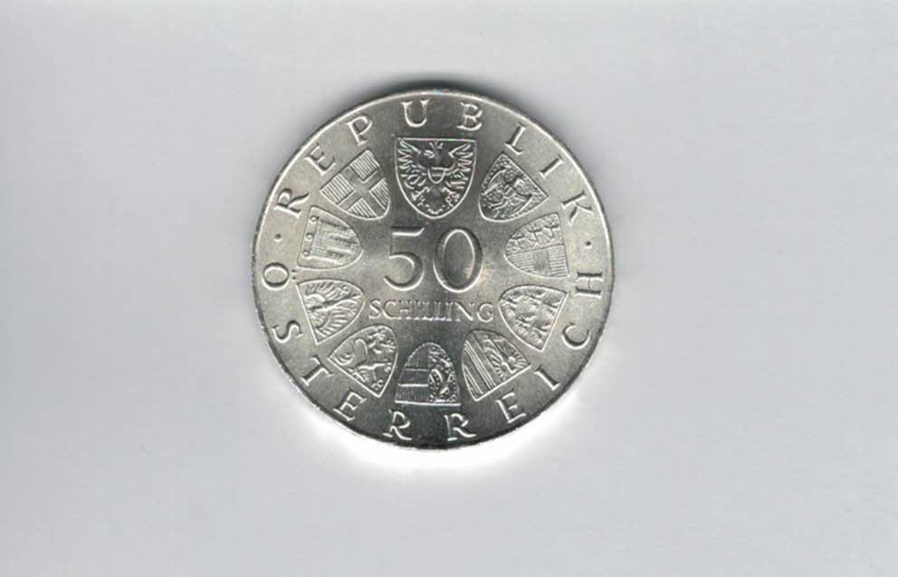  50 Schilling 1973 Theodor Körner 2. Republik Ag 18g fein Österreich Spittalgold9800 (4584/15)   