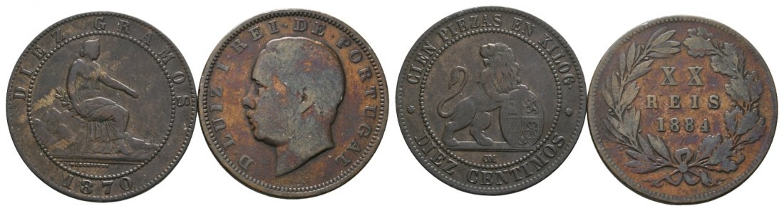  Ausland; Spanien & Portugal; 2 Kleinmünzen   