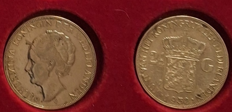  Niederlande, 2-1/2 Gulden, 1932 Wilhemina Königin der Niederlande 25g 720er Silber fein=18g   