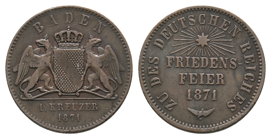  Altdeutschland; Baden; Kleinmünze 1871   