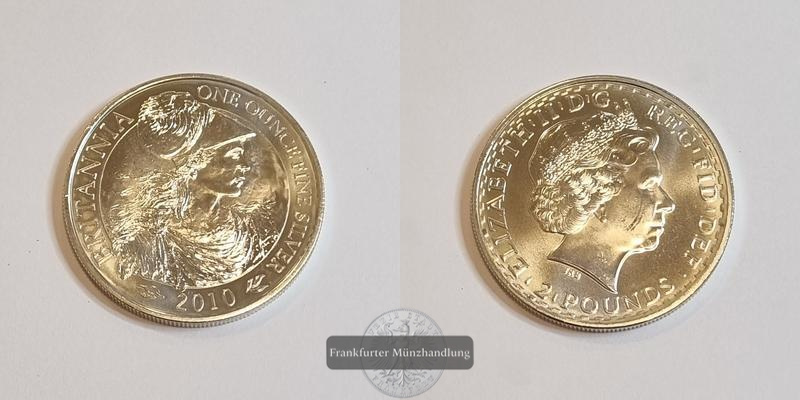  Großbritannien  2 Pounds 2010 Britannia  FM-Frankfurt  Feinsilber: 31,1g   
