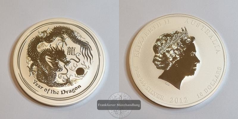  Australien  10 Dollar 2012 Year of the Dragon  FM-Frankfurt  Feinsilber: 311g pp   