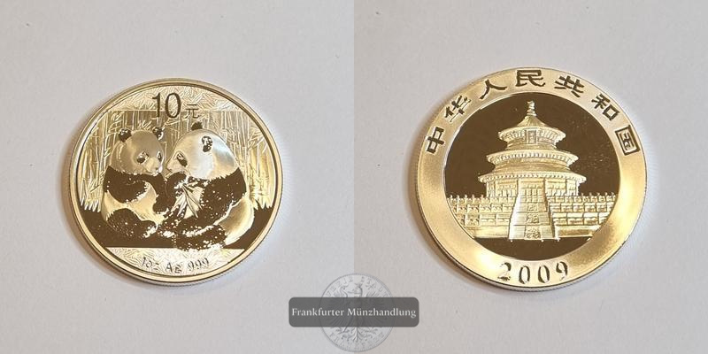  China 10 Yuan 2009 Panda FM-Frankfurt N#37959 Feinsilber: 31,1g   