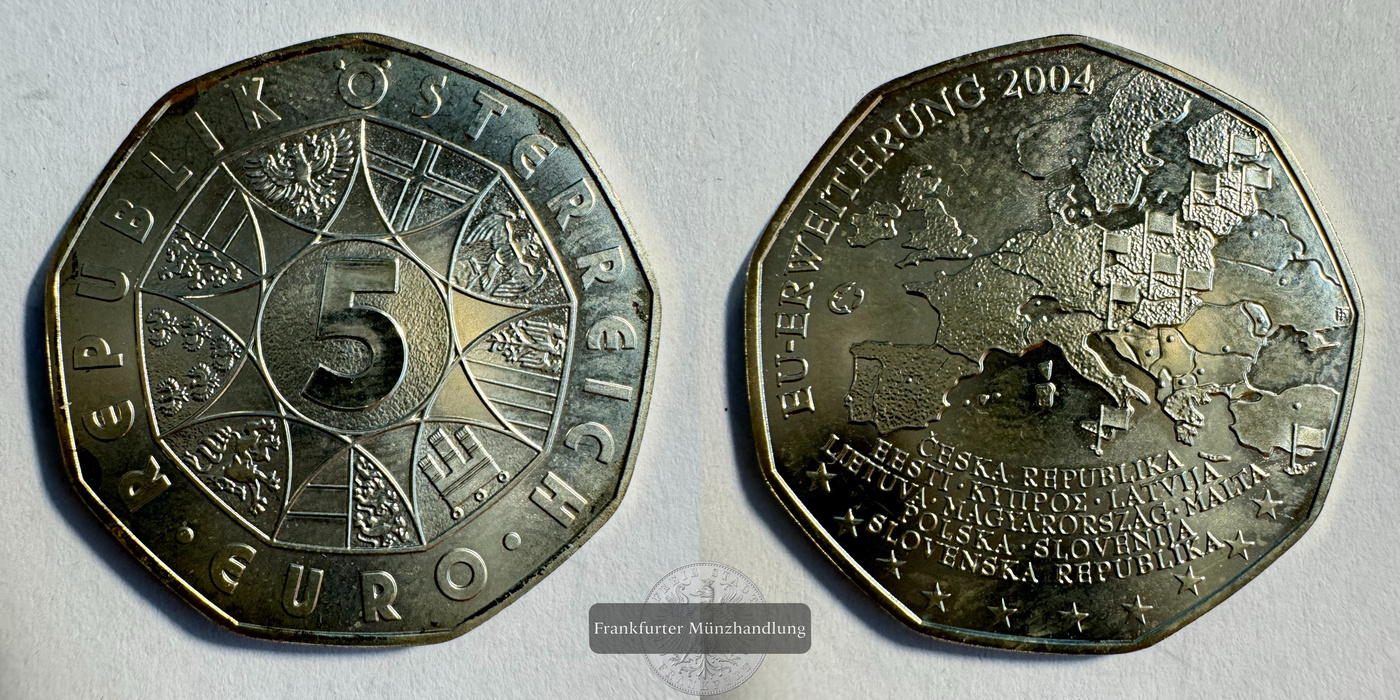  Österreich 5 Euros (Enlargement of the European Union) 2004 FM-Frankfurt KM#3122 Feinsilber: 8g   