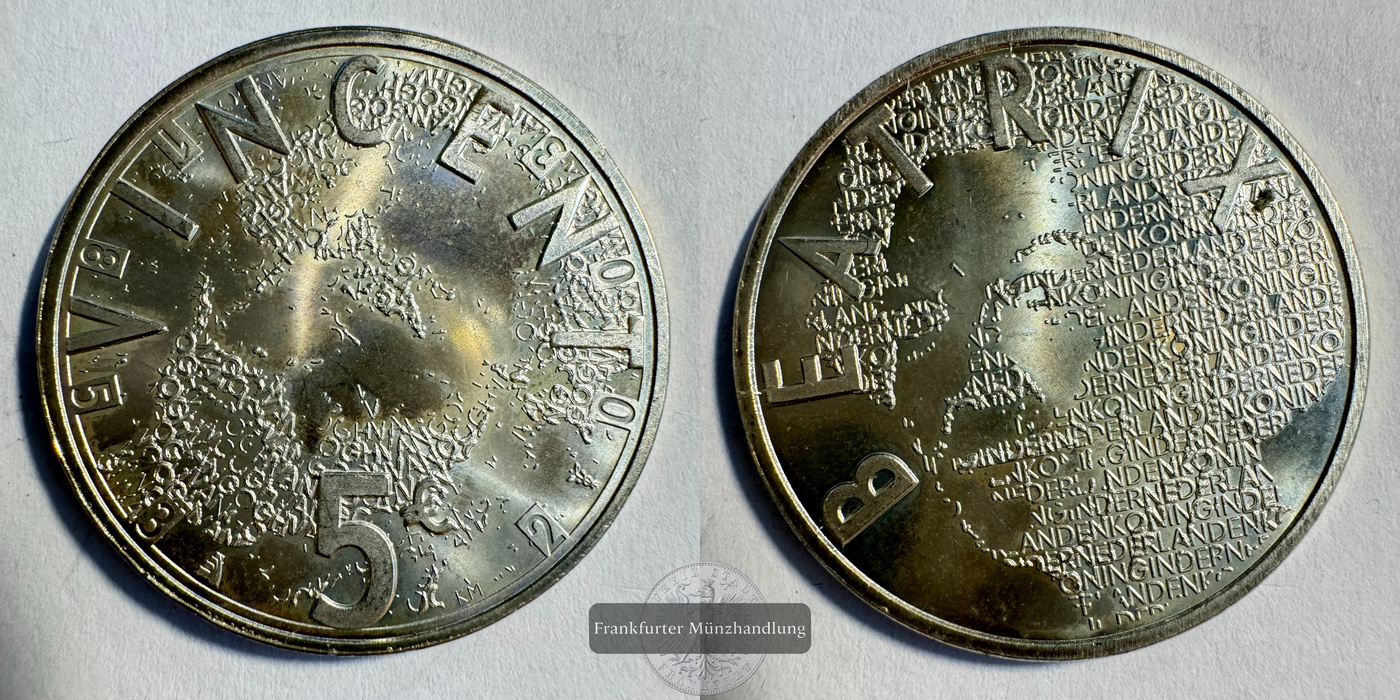  Niederlande 5 Euros Beatrix (Vincent Van Gogh) 2003 FM-Frankfurt KM#245 Feinsilber: 11g   