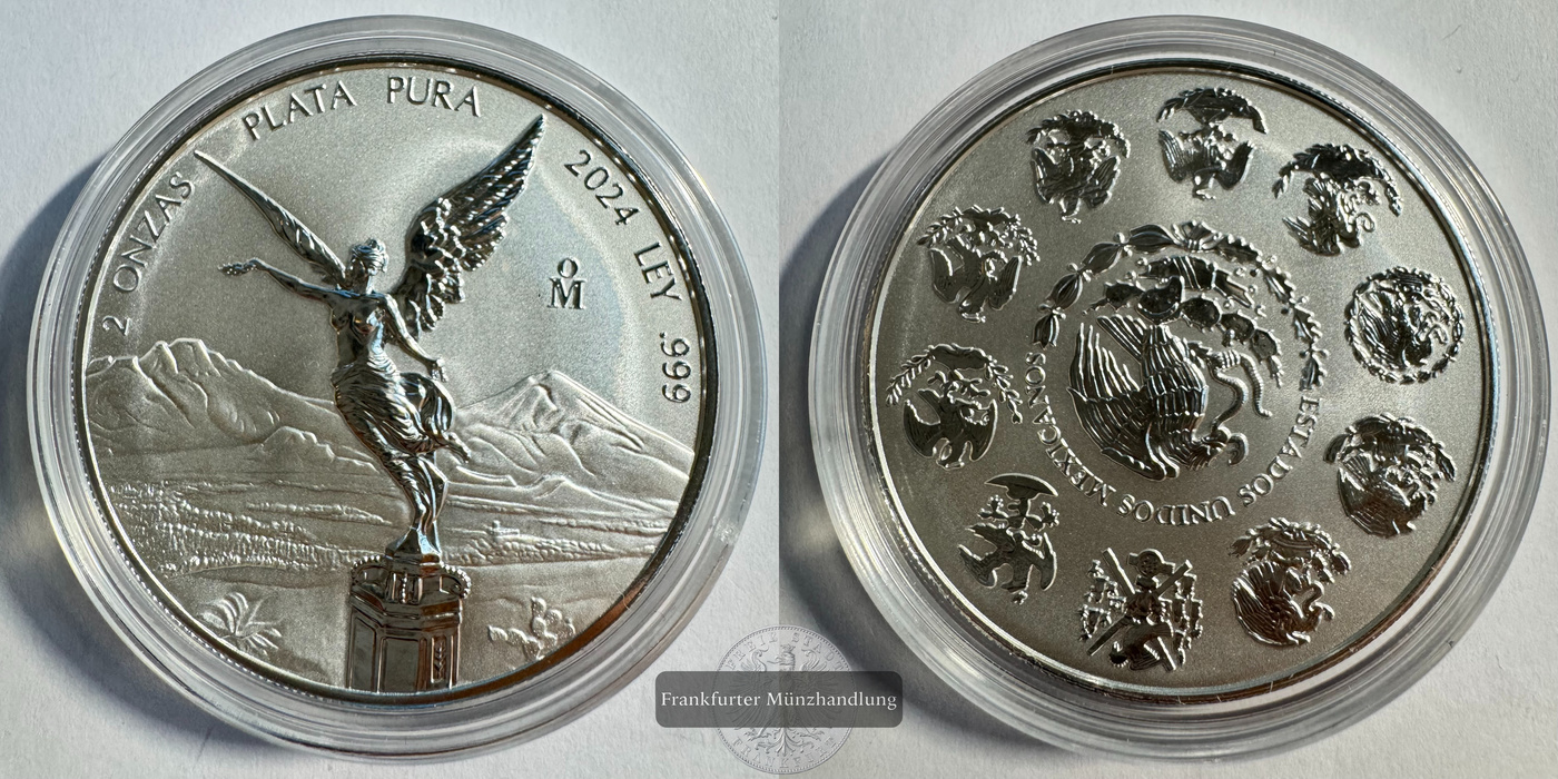  Mexiko 2 Onzas Libertad 2024 (1996-2025) FM-Frankfurt KM#614 Feinsilber: 62,2g   