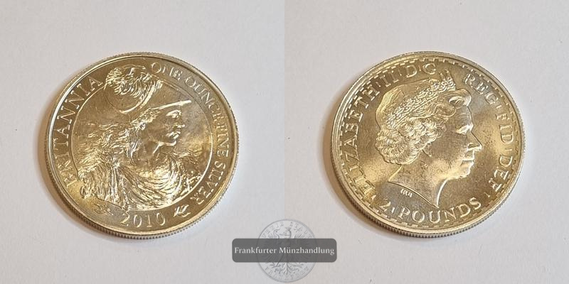  Großbritannien  2 Pounds 2010 Britannia  FM-Frankfurt  Feinsilber: 31,1g   