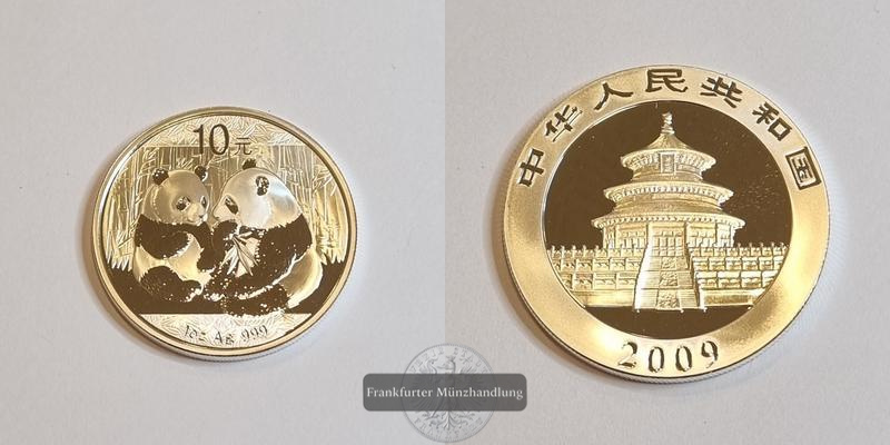  China 10 Yuan 2009 Panda FM-Frankfurt N#37959 Feinsilber: 31,1g   