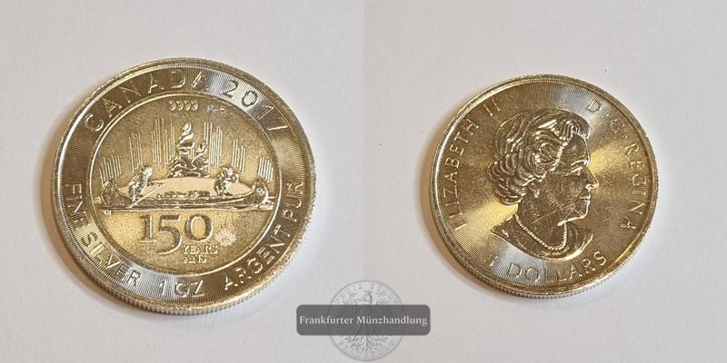  Kanada 5 Dollar 2017 150. Jahrestag von Kanada FM-Frankfurt Feinsilber: 31,1g   