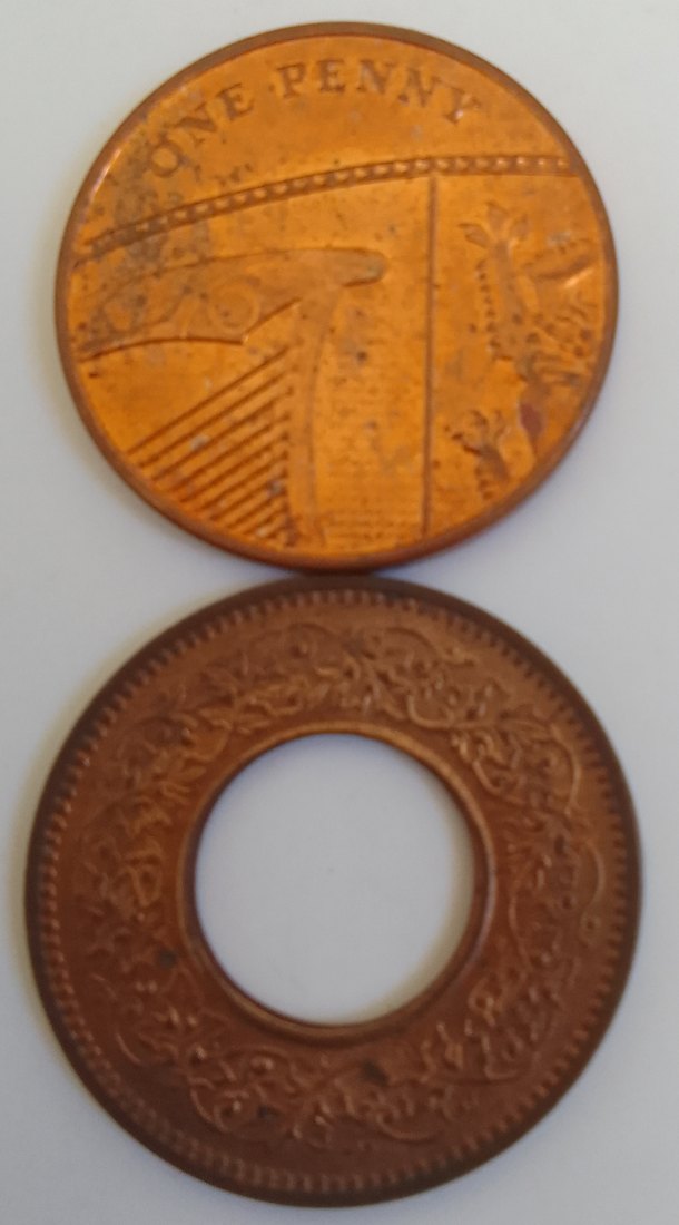  1948 Penny UK and British  India 1944  CIRCULATED COIN ..   