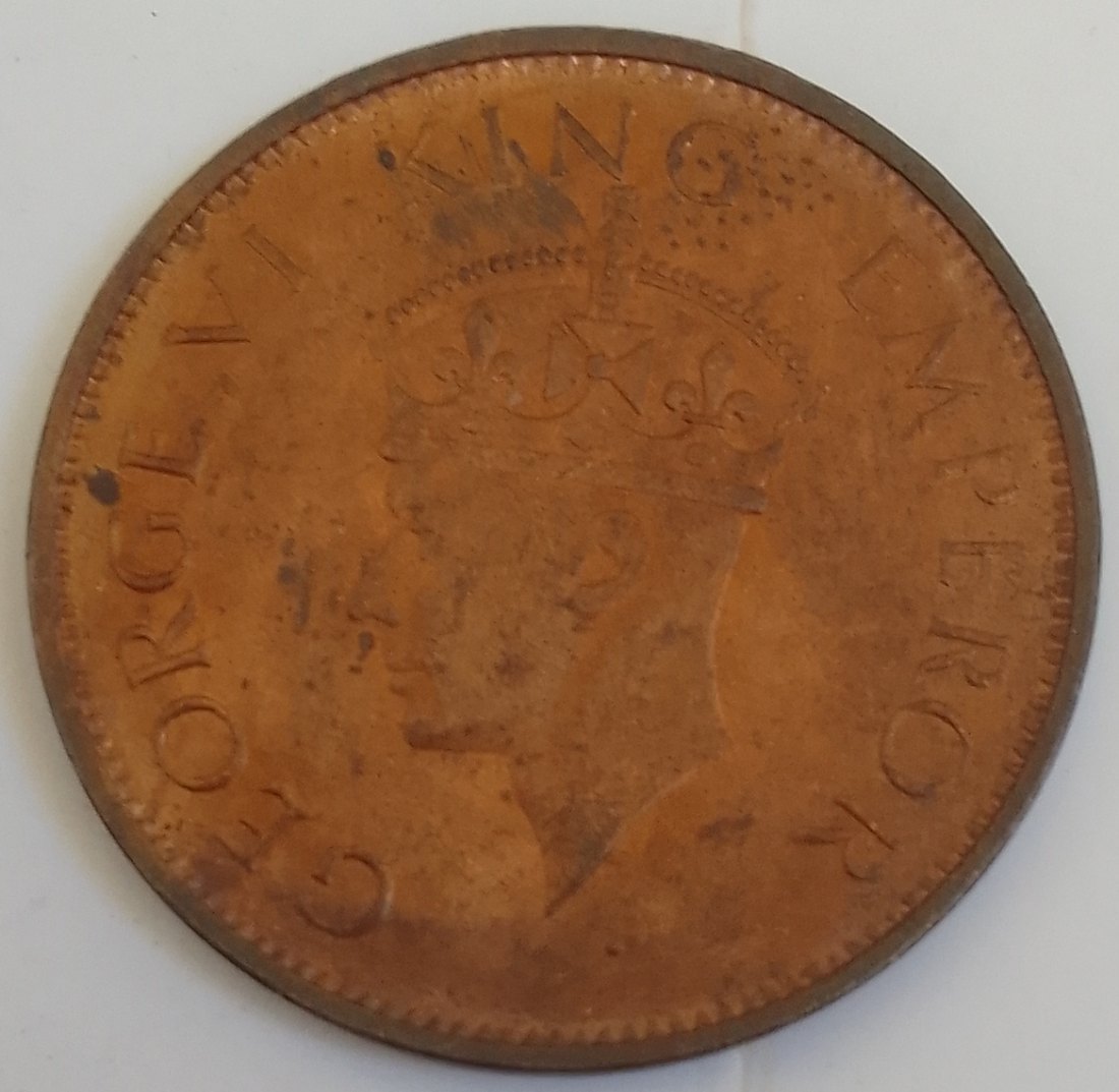  1942 EF INDIA COIN....KING GEORGE 5TH   