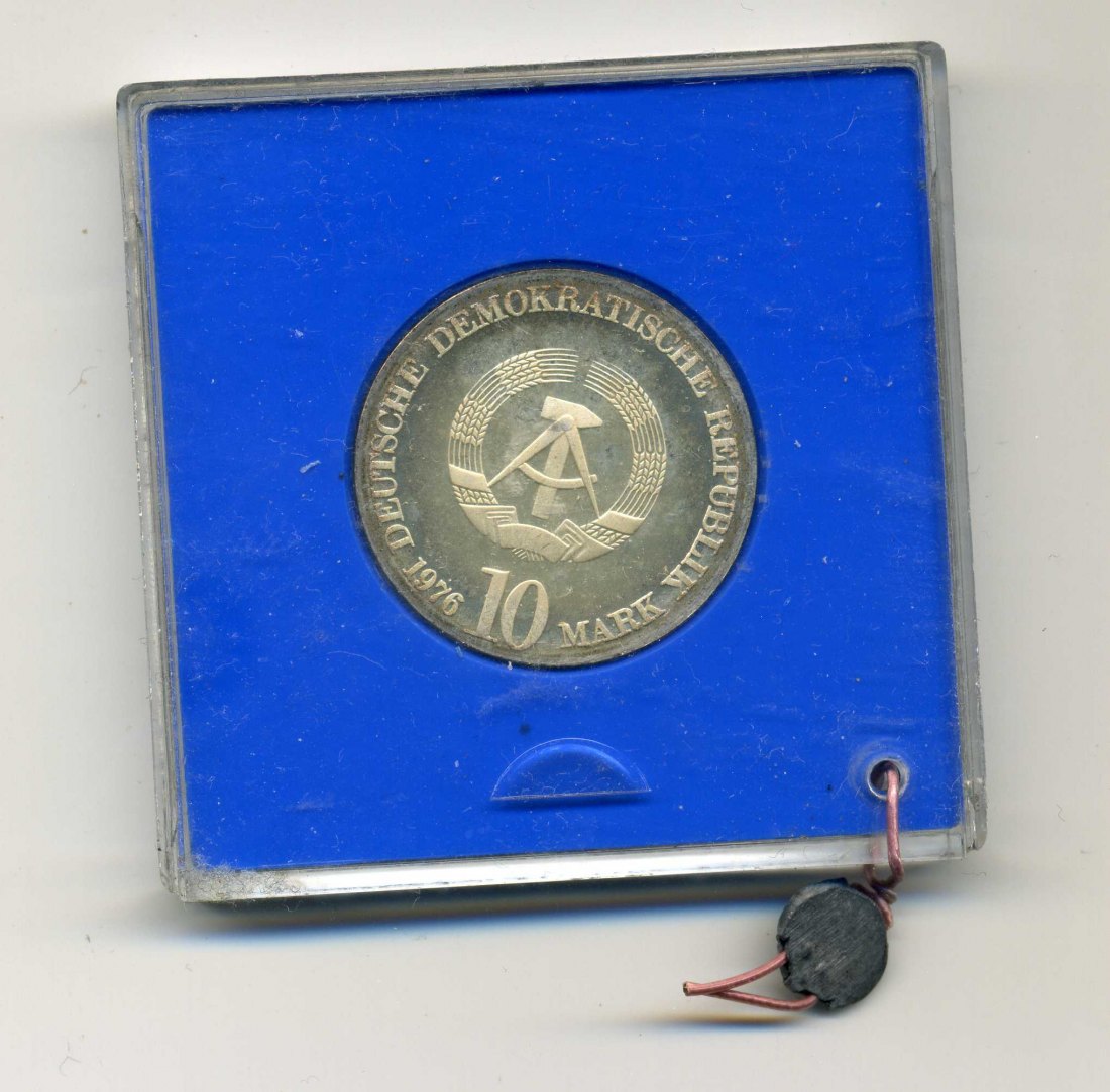  10 Mark 1976 Weber PP in Original Schachtel mit Plombe   