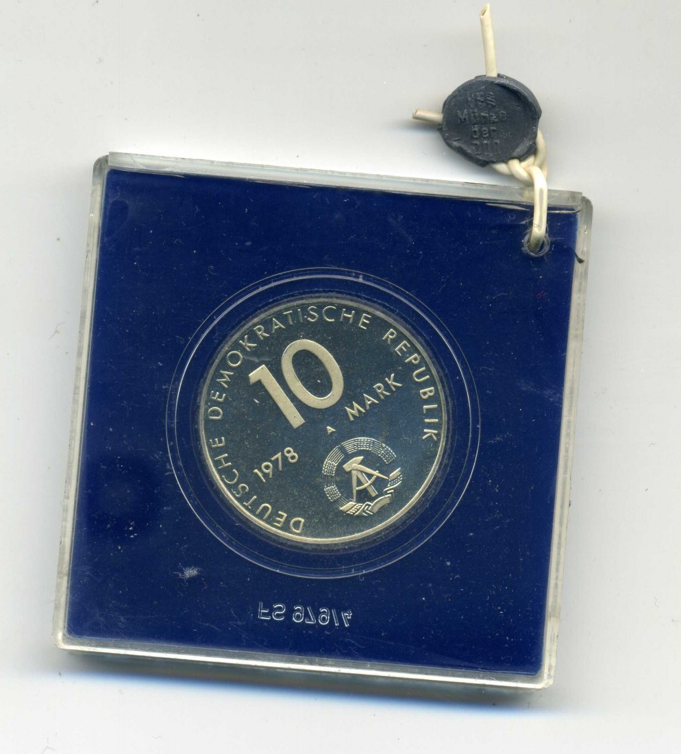  10 Mark 1978 Weltraumflug PP in Original Schachtel mit Plombe   