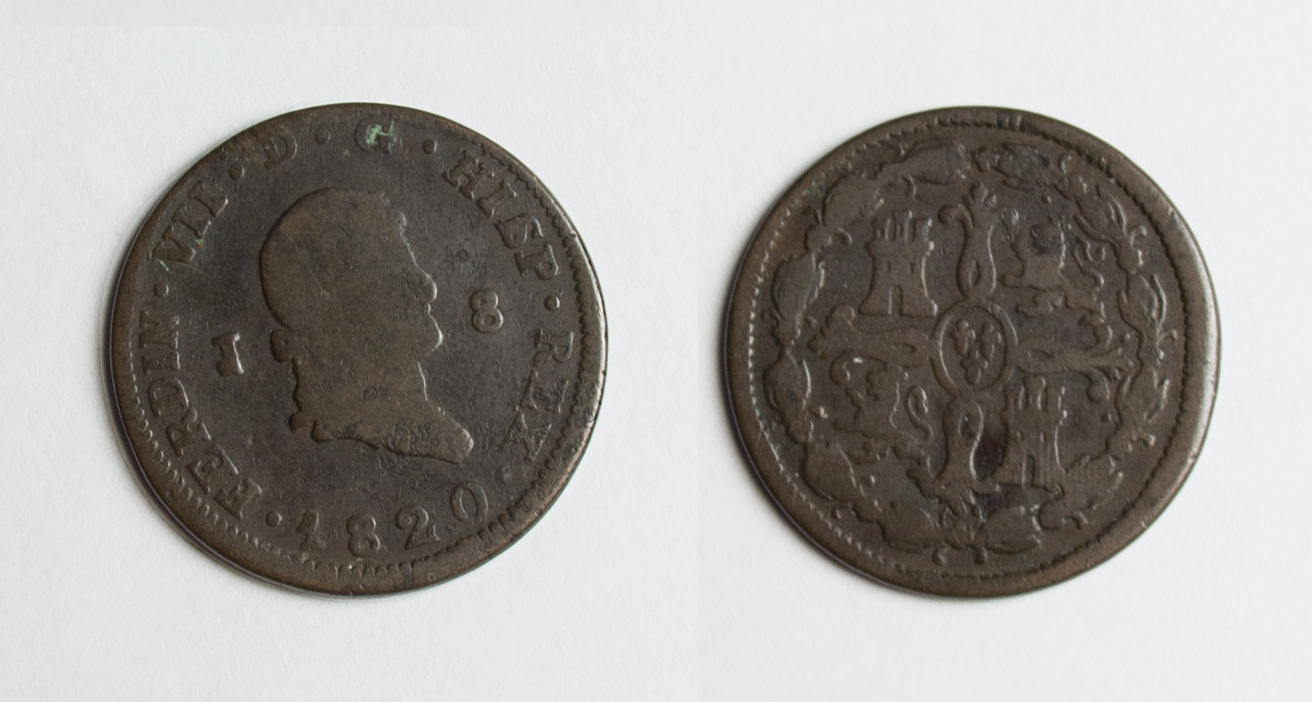  Spanien 8 Maravedis Ferdinand VII - Armoiries - 1820 III s-ss   