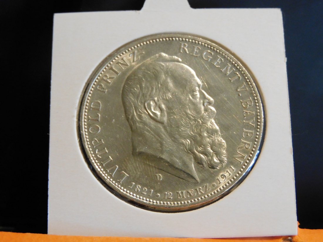 GERMANY 5 MARK 1911 BAVARIA.GRADE-PLEASE SEE PHOTOS.